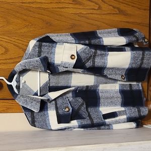 Navy Plaid Shacket